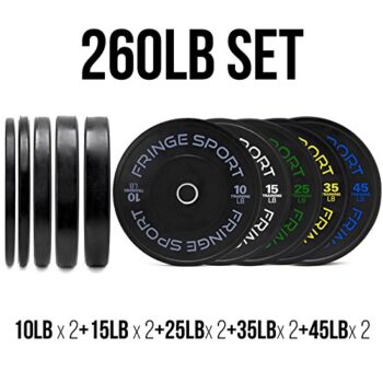 260 Lb Bumper Plates Set made with Virgin Rubber