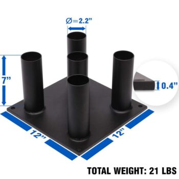 Barbell Holder Vertical Storage Rack for Olympic Bar (5 Bars, 9 Bars) - Image 2