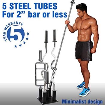 Barbell Holder Vertical Storage Rack for Olympic Bar (5 Bars, 9 Bars) - Image 5
