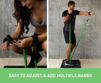 BodyBoss 2.0 - Full Portable Home Gym Workout Package + Resistance Bands - Collapsible Resistance Bar, Handles - Full Body Workouts for Home, Travel or Outside