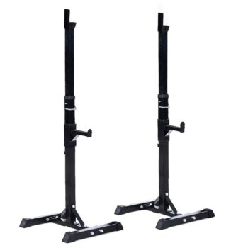 Goplus Pair of Adjustable Standard Squat Stands 42"- 67" Rack Solid Steel Portable Barbell Dumbbell Power Rack Free Bench Press Stands Home Gym