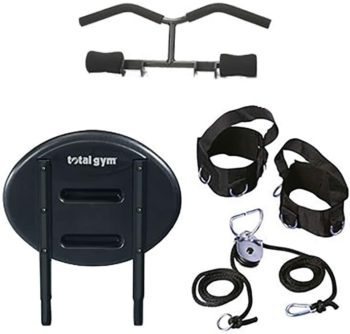 Total Gym XLS Men/Women Universal Total Body Training Home Gym Workout Machine with Squat Stand, Leg Pull, 2 Ankle Cuffs, and Exercise Chart