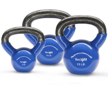 Yes4All Combo Special: Vinyl Coated Kettlebell Weight Sets – Weight Available: 5, 10, 15, 20, 25, 30 lbs