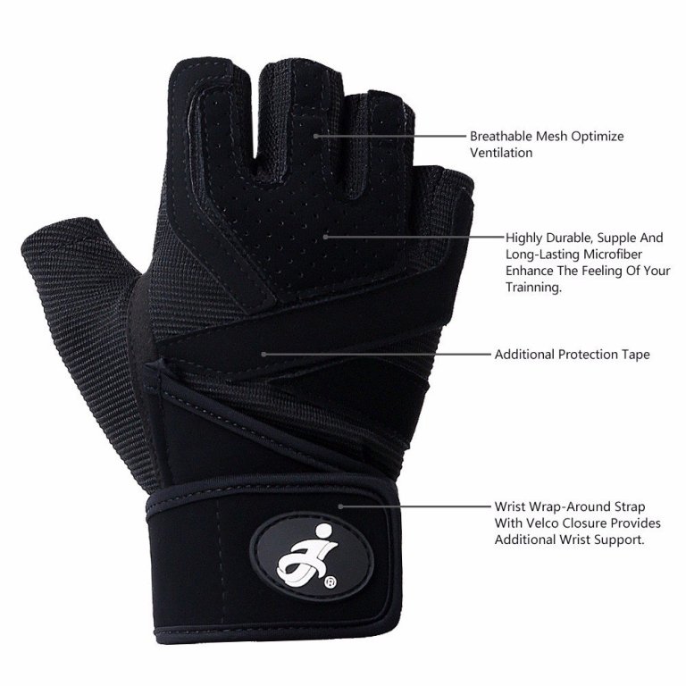 Light Microfiber & Anti-Slip Silica Gel Grip Gloves for Weightlifting