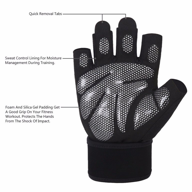 Light Microfiber & Anti-Slip Silica Gel Grip Gloves for Weightlifting