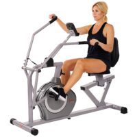 Sunny Health & Fitness Magnetic Recumbent Exercise Bike, 350lb High Weight Capacity, Cross Training, Arm Exercisers, Monitor, Pulse Rate Monitoring | SF-RB4708