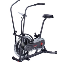 Sunny Health & Fitness Zephyr Air Bike, Fan Exercise Bike with Unlimited Resistance and Device Mount - SF-B2715, Black