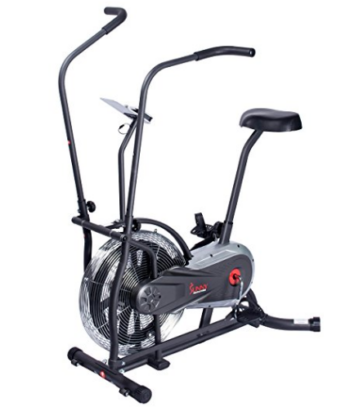 Sunny Health & Fitness Zephyr Air Bike, Fan Exercise Bike with Unlimited Resistance and Device Mount - SF-B2715, Black