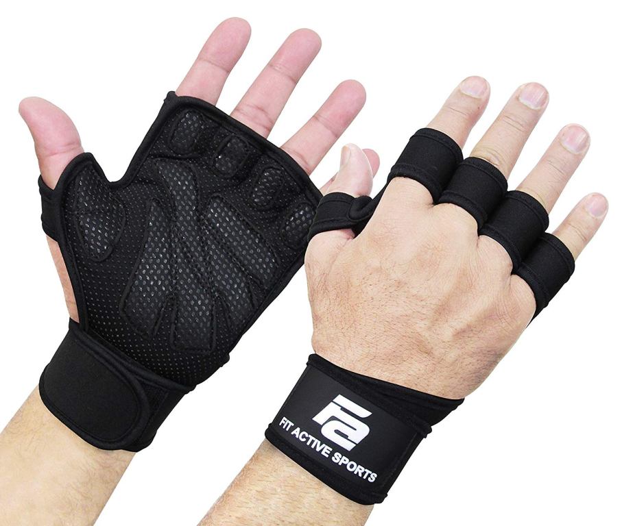 Ventilated Weight Lifting Gloves with Built-In Wrist Wraps