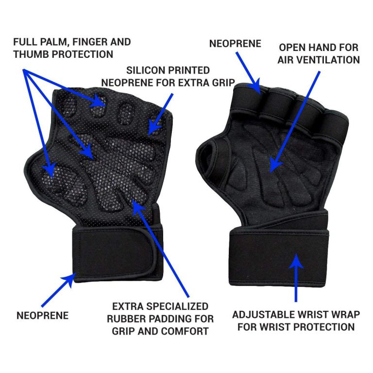 Ventilated Weight Lifting Gloves with Built-In Wrist Wraps