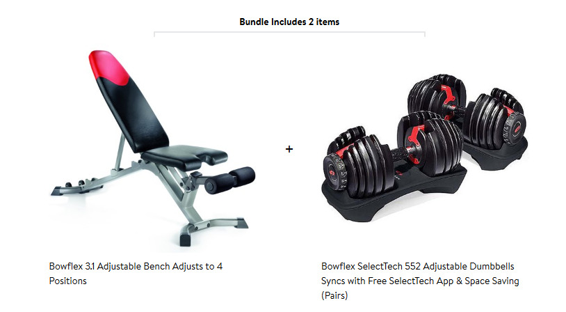 Bowflex SelectTech 552 Dumbbells and Bowflex 3.1 Weight Bench Value Bundle