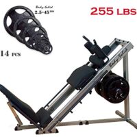 Body-Solid Leg Press and Hack Squat Machine (GLPH1100) with Rubber Grip Olympic Plates