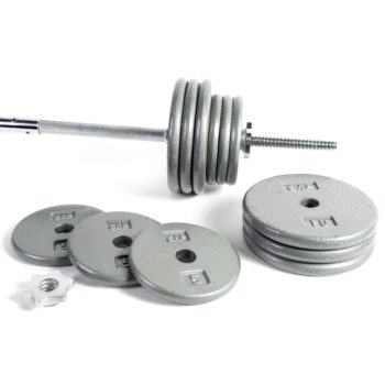 CAP Barbell 100 lb Weight Set with Chrome Bar