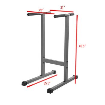 XMark Fitness Dip Station 500 lb. Weight Capacity Uniquely Engineered Angled Uprights Accommodate Men and Women XM-4443