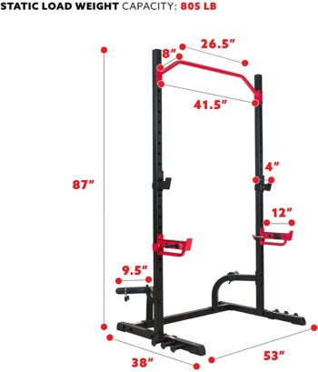 Sunny Health & Fitness Power Zone Squat Stand Rack Power Cage