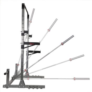 Sunny Health & Fitness Power and Squat Rack with High Weight Capacity, Olympic Weight Plate Storage and 360° Swivel Landmine and Power Band Attachment - Image 9