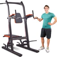 HARISON Multifunction Power Tower Pull Up Dip Station with Bench Adjustable Height for Home Gym Strength Training Fitness Equipment , Dip Stands, Pull Up Bars, Push Up Bars, VKR