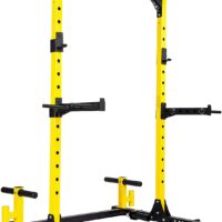 HulkFit Multi-Function Adjustable Power Rack Exercise Squat Stand with J-Hooks and Other Accessories, Multiple Versions