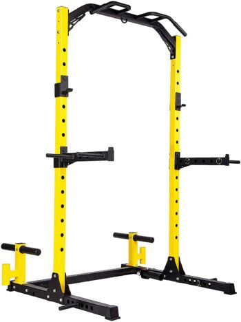 HulkFit Multi-Function Adjustable Power Rack Exercise Squat Stand with J-Hooks and Other Accessories, Multiple Versions