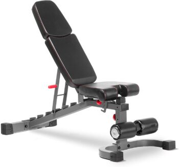 XMark Commercial Flat Incline Decline Weight Bench, 1500 lb Capacity, 7 Back Pad Adjustments from Decline to Military Press, Ergonomic 3 Position Adjustable Seat, and Built in Transport Wheels