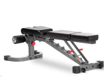 XMark Commercial Flat Incline Decline Weight Bench, 1500 lb Capacity, 7 Back Pad Adjustments from Decline to Military Press, Ergonomic 3 Position Adjustable Seat, and Built in Transport Wheels