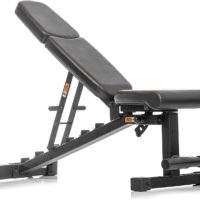 XMark Power Series Adjustable Flat Incline Decline Bench, 1500 lb. Wgt Capacity, 7 Back Pad Positions From Decline at -20 degrees To Incline of 85 degrees, 3 Ergonomical Seat Pad Positions (BLACK)