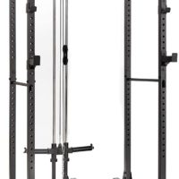 papababe Power Cage with LAT Pulldown 1200-Pound Capacity High Capacity Power Rack Home Gym Equipment