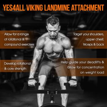 Yes4All Viking Press Attachment for 2-Inch Olympic Barbell – 3 Hand Grip Positions for Increased Versatility