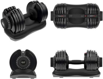 ATIVAFIT Adjustable Dumbbell Fitness Dial Dumbbell with Handle and Weight Plate for Home Gym Note: Single (71.5 lbs)