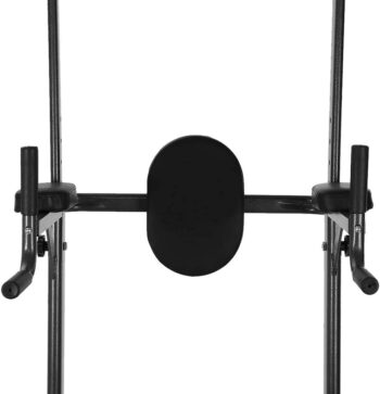 Amikadom Power Tower with Bench Pull Up Bar Dip Station Sit up Bench Height Adjustable Pull Up Tower for Home Gym Strength Training Exercise Workout Equipment, Support Up to 330LBS