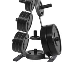 BRADEM 2-inch Weight Plate Tree Rack with 7 Barbell Holders - Holds Up to 400 lbs. of Olympic Weight Plates – Workout & Lifting Equipment for Professional & Home Gym Use（Not Included Weight Plate）