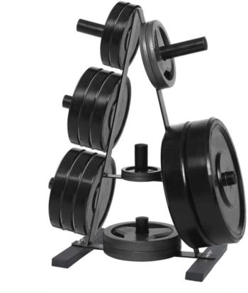 BRADEM 2-inch Weight Plate Tree Rack with 7 Barbell Holders - Holds Up to 400 lbs. of Olympic Weight Plates – Workout & Lifting Equipment for Professional & Home Gym Use（Not Included Weight Plate）