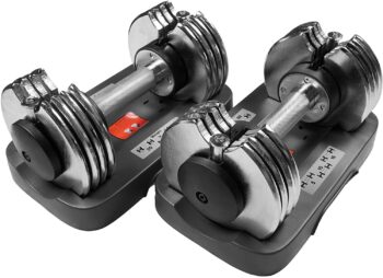 Bayou Fitness 25 LB Pair Dumbbells, Adjustable Dumbbell Set, 25 lb Adjustable Weight Pair, Adjustable Weights Dumbbell, Space Saving, Compact