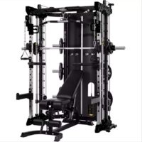 Commercial Home Gym - Smith Machine, Cables with Built in 160 kg Weights (Deluxe Black)