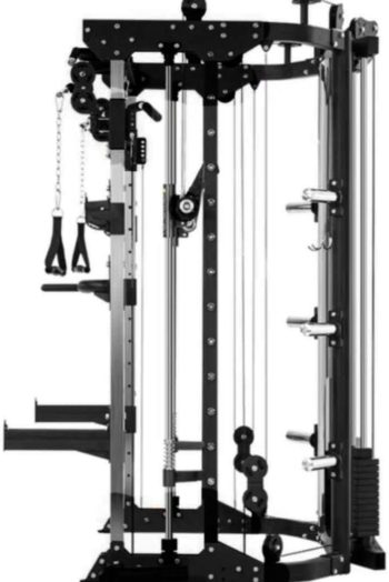 Commercial Home Gym - Smith Machine, Cables with Built in 160 kg Weights (Deluxe Black)