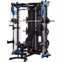 Commercial Home Gym - Smith Machine, Cables with Built in 160 kg Weights (Deluxe Blue)