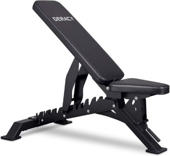 DERACY Deluxe Adjustable Weight Bench for Full Body Workout, Weight Capacity 1100 lbs, Incline and Flat Weight Bench for Indoor Workout, Home Gym