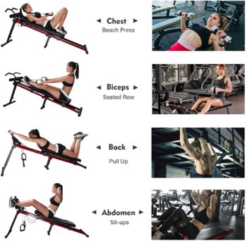 ER KANG Versatile Workout Total Body Strength Training Fitness Equipment with 5 Levels of Resistance, Weight Plate Holder, and Detachable Attachments for Home Gym (Indoor)