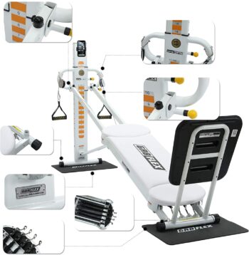 GR8FLEX High Performance Gym - Pearl White XL Model with Total Over 100 Workout Exercises