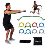 Gorilla Bow Portable Home Gym Resistance Bands and Bar System for Travel, Fitness, Weightlifting and Exercise Kit, Full Body Workout Equipment Set …