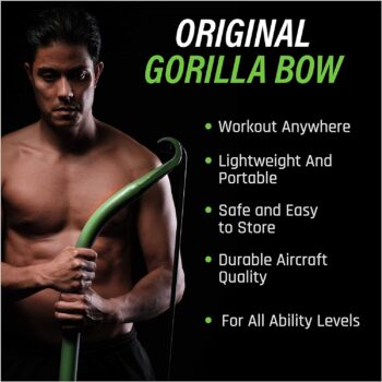 Gorilla Bow Portable Home Gym Resistance Bands and Bar System for Travel, Fitness, Weightlifting and Exercise Kit, Full Body Workout Equipment Set …