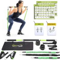 Gymwell Portable Home Gym with 3 Sets of Resistance Bands, Total Body Workout Equipment for Home, Office or Outdoor