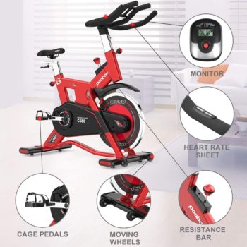 L NOW Indoor Cycling Bike Exercise Bike Stationary Commercial Standard with 40lb Flywheel, Ipad Mount, Soft Cushion, LCD Display, Belt Drive Smooth and Quiet