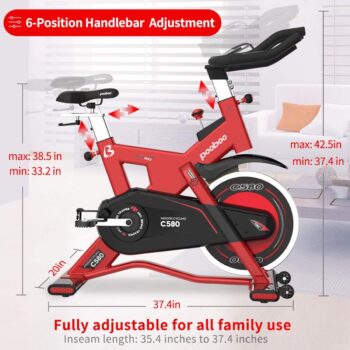 L NOW Indoor Cycling Bike Exercise Bike Stationary Commercial Standard with 40lb Flywheel, Ipad Mount, Soft Cushion, LCD Display, Belt Drive Smooth and Quiet