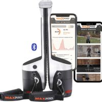 MAXPRO Fitness: Portable Cable Smart Home Gym | Versatile Machine w/Bluetooth - Build, Burn & Tone. Strength, HIIT, Plyo.(Powerful Workout w/ 5-300lbs Concentric Resistance), Raw Metal SmartConnect