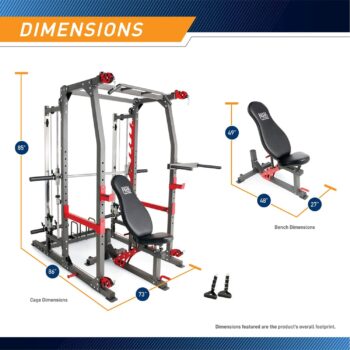 Marcy Pro Smith Machine Weight Bench Home Gym Total Body Workout Training System