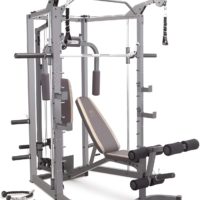 Marcy Smith Cage Machine with Workout Bench and Weight Bar Home Gym Equipment