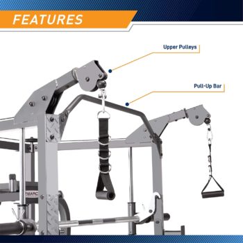 Marcy Smith Cage Machine with Workout Bench and Weight Bar Home Gym Equipment