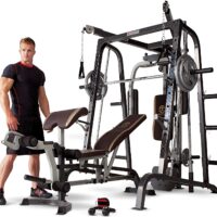 Marcy Smith Cage Workout Machine Total Body Training Home Gym System with Linear Bearing