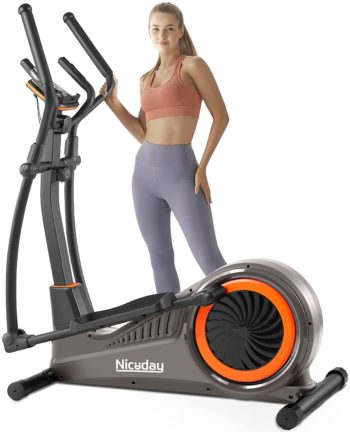 NICEDAY Elliptical Machine, Cross Trainer with Hyper-Quiet Magnetic Driving System, 16 Resistance Levels, 400LB Weight Limit